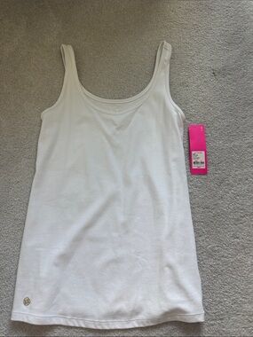 Lilly Pulitzer White Scoop Neck Tank Top